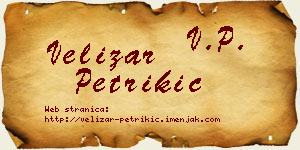 Velizar Petrikić vizit kartica